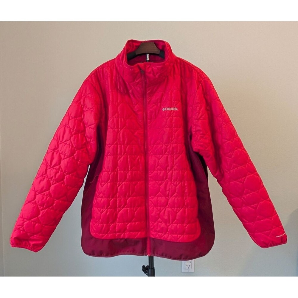 Columbia Hybrid Omni-Heat Women's Puffer Jacket Seneca Basin Red / Burgundy 3XL
